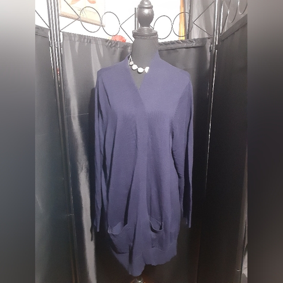 croft & barrow Sweaters - Croft & Barrow Deep Blue Cardigan Sweater Women's Size 3XL Pockets Bohoemian